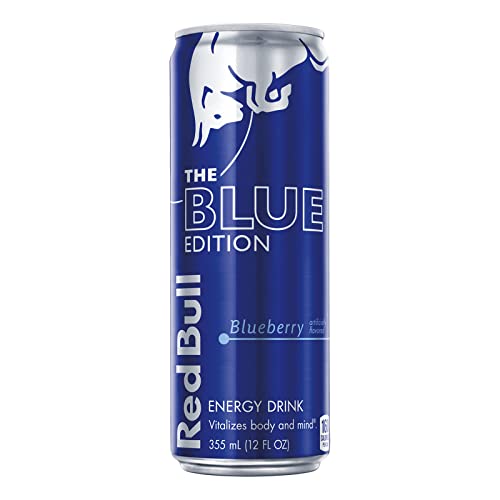 Red Bull Blue Edition Energy Drink  Blueberry  with 114mg Caffeine plus Taurine & B Vitamins  12 Fl Oz  Pack of 8 Cans