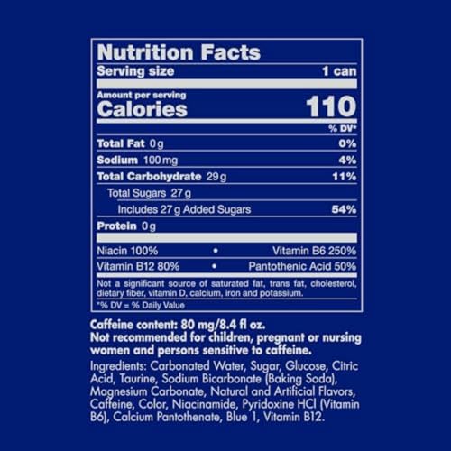 Red Bull Blue Edition Energy Drink  Blueberry  with 114mg Caffeine plus Taurine & B Vitamins  12 Fl Oz  Pack of 8 Cans