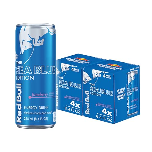 Red Bull Blue Edition Energy Drink  Blueberry  with 114mg Caffeine plus Taurine & B Vitamins  12 Fl Oz  Pack of 8 Cans