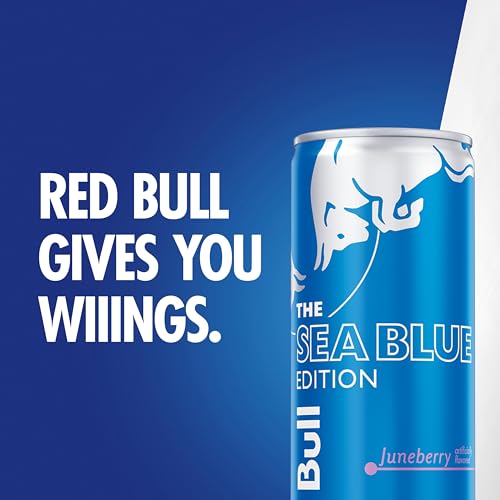 Red Bull Blue Edition Energy Drink  Blueberry  with 114mg Caffeine plus Taurine & B Vitamins  12 Fl Oz  Pack of 8 Cans