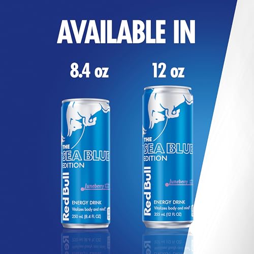 Red Bull Blue Edition Energy Drink  Blueberry  with 114mg Caffeine plus Taurine & B Vitamins  12 Fl Oz  Pack of 8 Cans