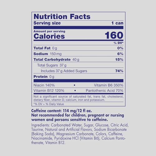 Red Bull Blue Edition Energy Drink  Blueberry  with 114mg Caffeine plus Taurine & B Vitamins  12 Fl Oz  Pack of 8 Cans