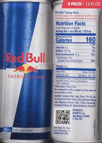 Red Bull Blue Edition Energy Drink  Blueberry  with 114mg Caffeine plus Taurine & B Vitamins  12 Fl Oz  Pack of 8 Cans