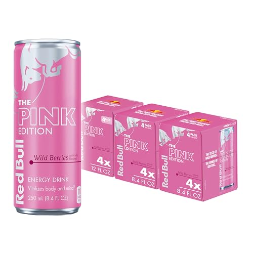 Red Bull Blue Edition Energy Drink  Blueberry  with 114mg Caffeine plus Taurine & B Vitamins  12 Fl Oz  Pack of 8 Cans