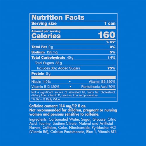 Red Bull Blue Edition Energy Drink  Blueberry  with 114mg Caffeine plus Taurine & B Vitamins  12 Fl Oz  Pack of 8 Cans