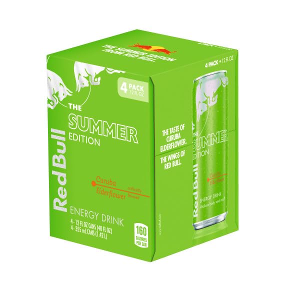 Red Bull Blue Edition Energy Drink  Blueberry  with 114mg Caffeine plus Taurine & B Vitamins  12 Fl Oz  Pack of 8 Cans