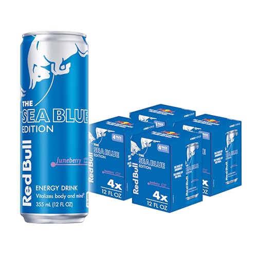 Red Bull Blue Edition Energy Drink  Blueberry  with 114mg Caffeine plus Taurine & B Vitamins  12 Fl Oz  Pack of 8 Cans