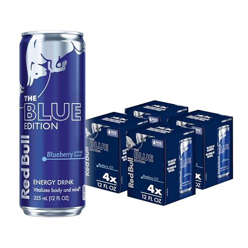 Red Bull Blue Edition Energy Drink  Blueberry  with 114mg Caffeine plus Taurine & B Vitamins  12 Fl Oz  Pack of 8 Cans