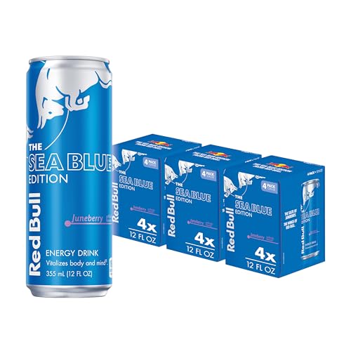 Red Bull Blue Edition Energy Drink  Blueberry  with 114mg Caffeine plus Taurine & B Vitamins  12 Fl Oz  Pack of 8 Cans
