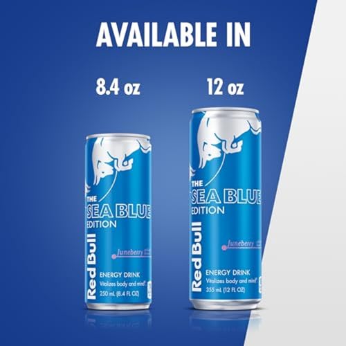 Red Bull Blue Edition Energy Drink  Blueberry  with 114mg Caffeine plus Taurine & B Vitamins  12 Fl Oz  Pack of 8 Cans
