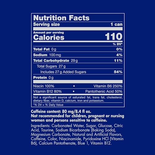 Red Bull Blue Edition Energy Drink  Blueberry  with 114mg Caffeine plus Taurine & B Vitamins  12 Fl Oz  Pack of 8 Cans