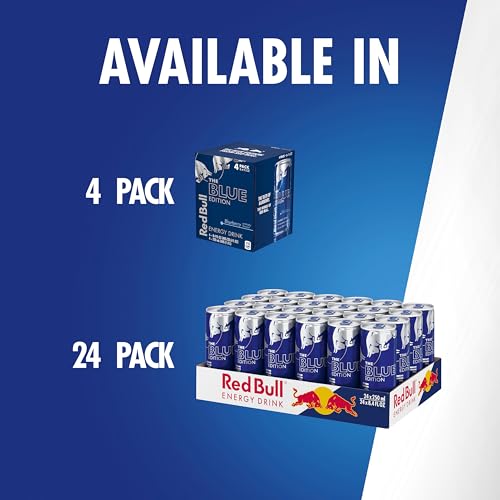 Red Bull Blue Edition Energy Drink  Blueberry  with 114mg Caffeine plus Taurine & B Vitamins  12 Fl Oz  Pack of 8 Cans