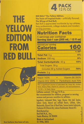 Red Bull Blue Edition Energy Drink  Blueberry  with 114mg Caffeine plus Taurine & B Vitamins  12 Fl Oz  Pack of 8 Cans