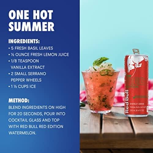 Red Bull Blue Edition Energy Drink  Blueberry  with 114mg Caffeine plus Taurine & B Vitamins  12 Fl Oz  Pack of 8 Cans