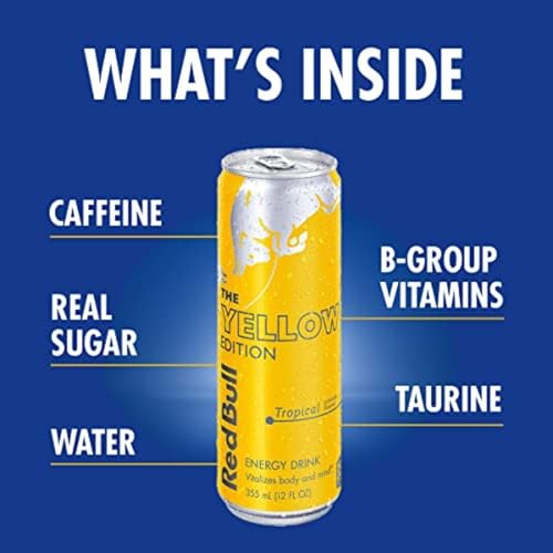 Red Bull Blue Edition Energy Drink  Blueberry  with 114mg Caffeine plus Taurine & B Vitamins  12 Fl Oz  Pack of 8 Cans