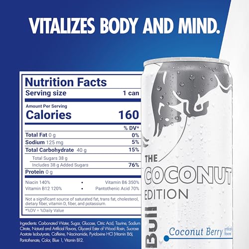 Red Bull Blue Edition  Energy Drink  Blueberry  8 4 Fl Oz Can  Pack of 24 