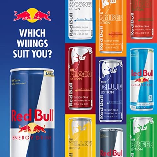 Red Bull Blue Edition  Energy Drink  Blueberry  8 4 Fl Oz Can  Pack of 24 