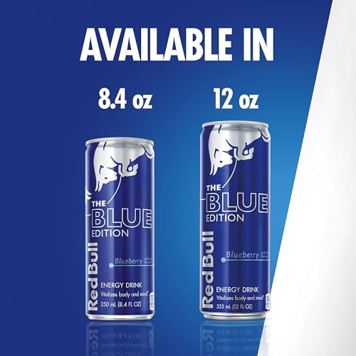 Red Bull Blue Edition  Energy Drink  Blueberry  8 4 Fl Oz Can  Pack of 24 