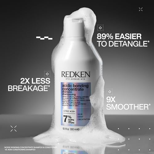Redken Acidic Bonding Concentrate Shampoo For Damaged Hair Repair   Strengthens and Repairs Weak and Brittle Hair  Sulfate Free  With Citric Acid
