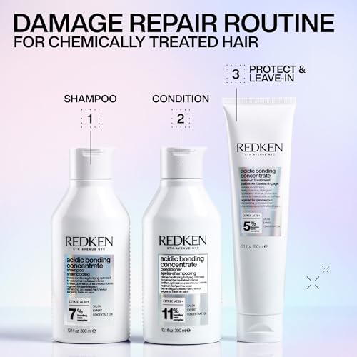 Redken Acidic Bonding Concentrate Shampoo For Damaged Hair Repair   Strengthens and Repairs Weak and Brittle Hair  Sulfate Free  With Citric Acid
