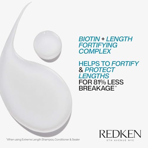 Redken Extreme Length Biotin Shampoo For Longer Hair   Promotes Healthy Hair Growth  Strengthens Damaged Hair  Prevents Hair Breakage  Infused With Biotin  