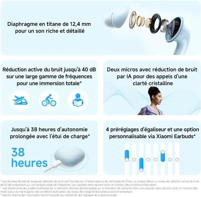 Redmi Buds 6 Lite in Ear Headphones  Dynamic 40dB Active Noise Cancellation  up to 37 Hours Battery Life  Titanium Membrane with 4 Sound Settings  AI Noise Cancellation  Google Fast Pair  Black