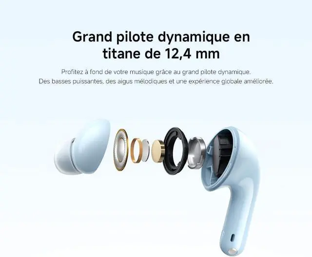 Redmi Buds 6 Lite in Ear Headphones  Dynamic 40dB Active Noise Cancellation  up to 37 Hours Battery Life  Titanium Membrane with 4 Sound Settings  AI Noise Cancellation  Google Fast Pair  Black