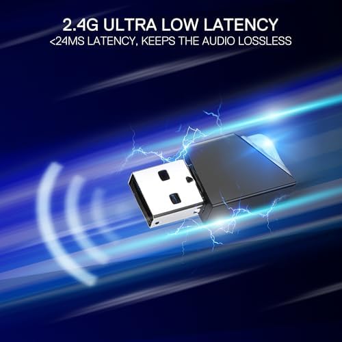 Redragon H858 3 Mode Wireless Gaming Headset  7 1 Surround Sound  53 mm Drivers  Memory Foam Ear Pads  Detachable Noise canceling Microphone  Over Ear Headphones Works for Mobile  PC/PS5/NS