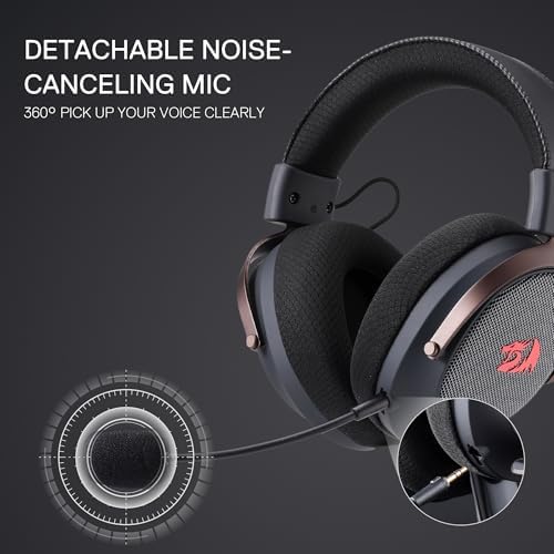 Redragon H858 3 Mode Wireless Gaming Headset  7 1 Surround Sound  53 mm Drivers  Memory Foam Ear Pads  Detachable Noise canceling Microphone  Over Ear Headphones Works for Mobile  PC/PS5/NS