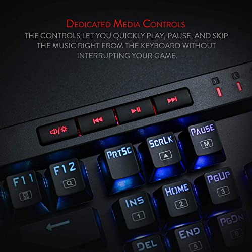 Redragon Teclado mecánico para juegos K580 VATA RGB LED retroiluminado con teclas macro y controles de medios dedicados, enchufe intercambiable en caliente, grabación macro integrada (interruptores
