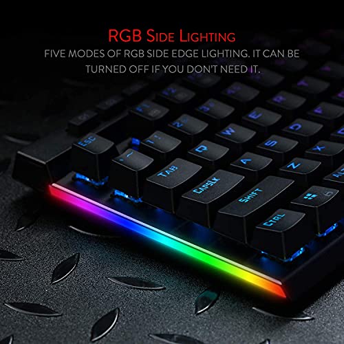 Redragon Teclado mecánico para juegos K580 VATA RGB LED retroiluminado con teclas macro y controles de medios dedicados, enchufe intercambiable en caliente, grabación macro integrada (interruptores
