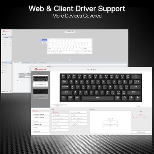 Redragon K617 HE Rapid Trigger Gaming Keyboard  60  61 Keys Wired Mechanical Keyboard w/Hyper Fast Actuation  Dedicated Hall Effect Magnetic Switch  Actuation Point Adjustable  Strap Version