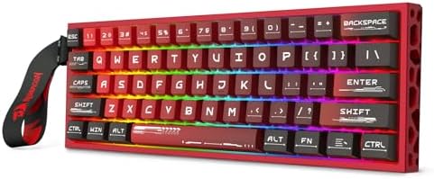 Redragon K617 HE Rapid Trigger Gaming Keyboard  60  61 Keys Wired Mechanical Keyboard w/Hyper Fast Actuation  Dedicated Hall Effect Magnetic Switch  Actuation Point Adjustable  Strap Version