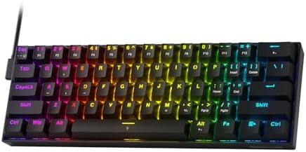Redragon K617 HE Rapid Trigger Gaming Keyboard  60  61 Keys Wired Mechanical Keyboard w/Hyper Fast Actuation  Dedicated Hall Effect Magnetic Switch  Actuation Point Adjustable  Strap Version