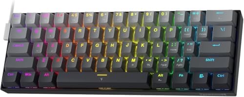 Redragon K617 HE Rapid Trigger Gaming Keyboard  60  61 Keys Wired Mechanical Keyboard w/Hyper Fast Actuation  Dedicated Hall Effect Magnetic Switch  Actuation Point Adjustable  Strap Version