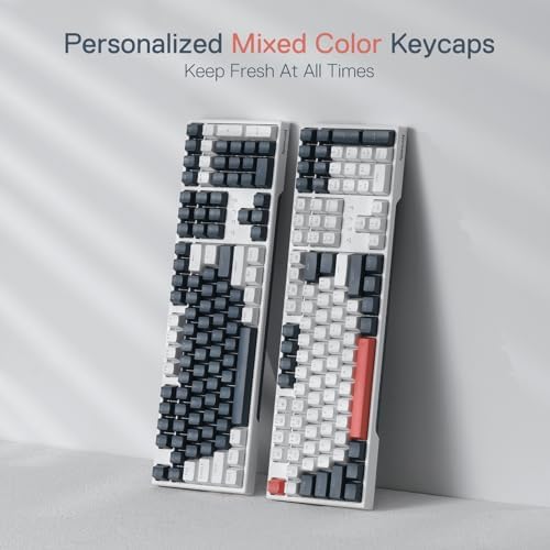 Redragon K668 RGB Gaming Keyboard  108 Keys Wired Mechanical Keyboard w/Extra 4 Hotkeys  Sound Absorbing Foams  Upgraded Hot swappable Socket  Mixed Color Keycaps x 2 Sets  Red Switch