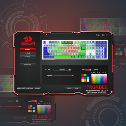 Redragon K668 RGB Gaming Keyboard  108 Keys Wired Mechanical Keyboard w/Extra 4 Hotkeys  Sound Absorbing Foams  Upgraded Hot swappable Socket  Mixed Color Keycaps x 2 Sets  Red Switch