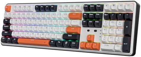 Redragon K668 RGB Gaming Keyboard  108 Keys Wired Mechanical Keyboard w/Extra 4 Hotkeys  Sound Absorbing Foams  Upgraded Hot swappable Socket  Mixed Color Keycaps x 2 Sets  Red Switch