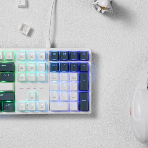 Redragon K668 RGB Gaming Keyboard  108 Keys Wired Mechanical Keyboard w/Extra 4 Hotkeys  Sound Absorbing Foams  Upgraded Hot swappable Socket  Mixed Color Keycaps x 2 Sets  Red Switch