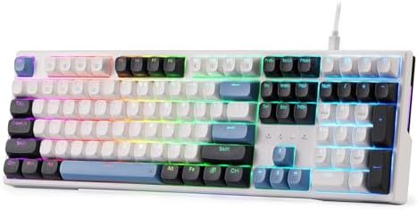 Redragon K668 RGB Gaming Keyboard  108 Keys Wired Mechanical Keyboard w/Extra 4 Hotkeys  Sound Absorbing Foams  Upgraded Hot swappable Socket  Mixed Color Keycaps x 2 Sets  Red Switch