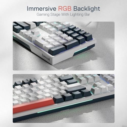Redragon K668 RGB Gaming Keyboard  108 Keys Wired Mechanical Keyboard w/Extra 4 Hotkeys  Sound Absorbing Foams  Upgraded Hot swappable Socket  Mixed Color Keycaps x 2 Sets  Red Switch