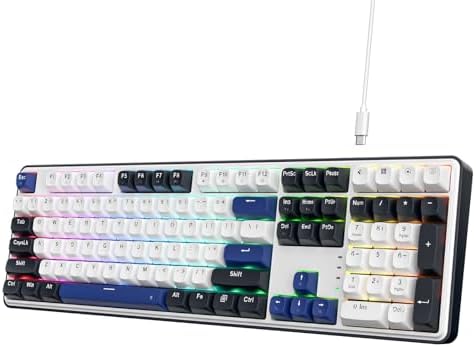 Redragon K668 RGB Gaming Keyboard  108 Keys Wired Mechanical Keyboard w/Extra 4 Hotkeys  Sound Absorbing Foams  Upgraded Hot swappable Socket  Mixed Color Keycaps x 2 Sets  Red Switch