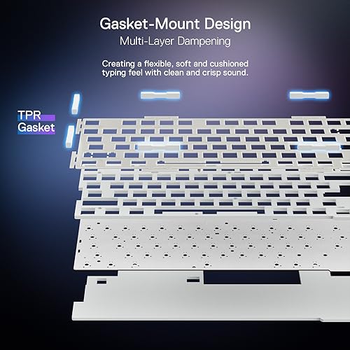 Redragon K673 PRO 75  Wireless Gasket RGB Gaming Keyboard  3 Modes 81 Keys Compact Mechanical Keyboard Hot Swap Socket  Dedicated Knob Control and Sound Absorbing Pads  Linear Red Switch