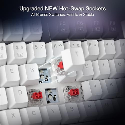 Redragon K673 PRO 75  Wireless Gasket RGB Gaming Keyboard  3 Modes 81 Keys Compact Mechanical Keyboard Hot Swap Socket  Dedicated Knob Control and Sound Absorbing Pads  Linear Red Switch