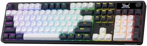 Redragon K745 PRO Wireless Gasket RGB Gaming Keyboard  108 Keys Mechanical Keyboard w/Extra 4 Hotkeys  Hot Swap South Facing LED Socket  5 Layer Noise Dampening  Round PBT Keycaps  Mint Mambo Switch