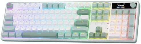 Redragon K745 PRO Wireless Gasket RGB Gaming Keyboard  108 Keys Mechanical Keyboard w/Extra 4 Hotkeys  Hot Swap South Facing LED Socket  5 Layer Noise Dampening  Round PBT Keycaps  Mint Mambo Switch