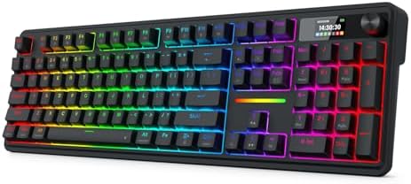 Redragon K745 PRO Wireless Gasket RGB Gaming Keyboard  108 Keys Mechanical Keyboard w/Extra 4 Hotkeys  Hot Swap South Facing LED Socket  5 Layer Noise Dampening  Round PBT Keycaps  Mint Mambo Switch