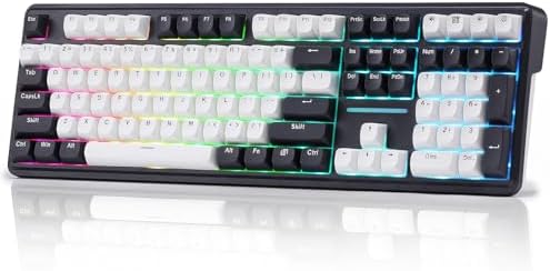 Redragon K745 PRO Wireless Gasket RGB Gaming Keyboard  108 Keys Mechanical Keyboard w/Extra 4 Hotkeys  Hot Swap South Facing LED Socket  5 Layer Noise Dampening  Round PBT Keycaps  Mint Mambo Switch