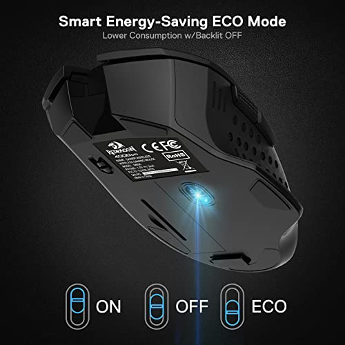 Redragon M656 Gainer Wireless Gaming Mouse  4000 DPI 2 4Ghz Wireless Mouse w/ 5 DPI Levels  7 Macro Buttons  Red LED Backlit & Pro Software/Drive Supported  for PC/Mac/Laptop