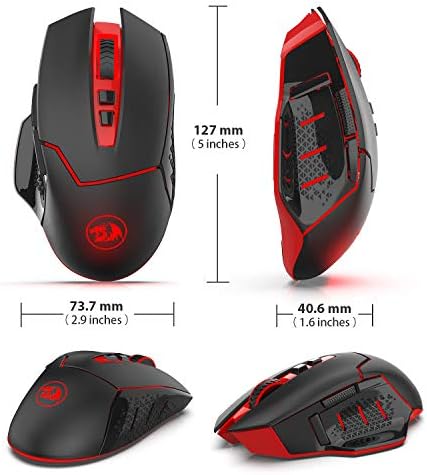 Redragon M690 1 Wireless Gaming Mouse with DPI Shifting  2 Side Buttons  2400 DPI  Ergonomic Design  8 Buttons Black